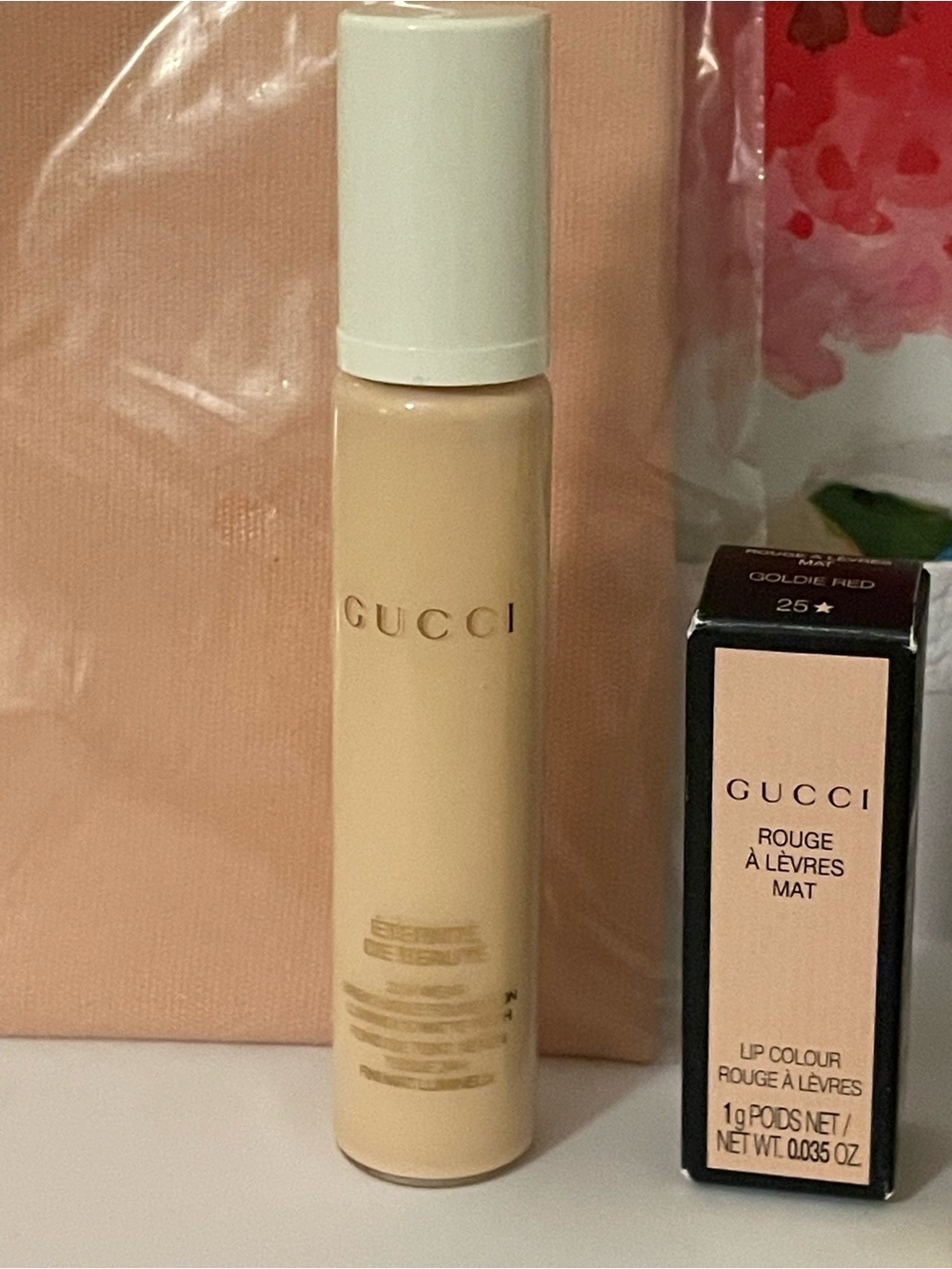 Gucci Women Makeup 4-Piece Set Pouch, foundation, lipstick & Mascara NEW - Picture 4 of 6